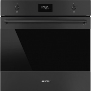 Cuptor încorporabil electric, Classica, 60 cm, piroliză, negru mat, Smeg SFP6301TVN