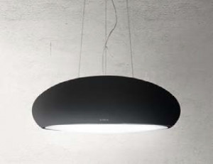 Hotă suspendată, decorativă, cu recirculare, negru, 400 mc/h, Elica SEASHELL BL/F/80