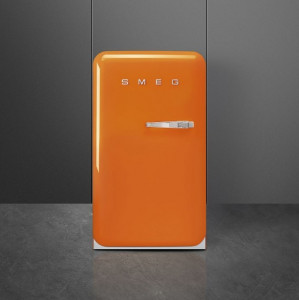 Frigider cu 1 ușă, cu congelator, retro, 50's Style, 97 cm, 105/17 l, portocaliu, balamale în stânga, Smeg FAB10LOR5