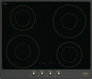 Plită încorporabilă cu inducție, Cortina, 60 cm, rama antracit, Smeg SI764AOM