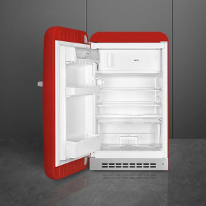 Frigider cu 1 ușă, cu congelator, retro, 50's Style, 97 cm, 105/17 l, roșu, balamale în stânga, Smeg FAB10LRD5