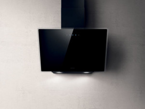 Hotă încorporabilă decorativă, absorbție 713 mc/h, 1 motor, 90 cm, sticlă neagră, Elica Shire BL/A/90