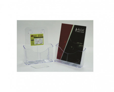 Display plastic pentru brosuri, de birou/perete, 1 x A4-portrait, KEJEA - transparent