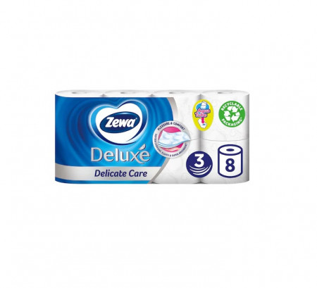 Hartie igienica ZEWA Deluxe Delicate Care, 3 str, 8 role