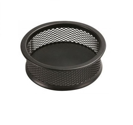 Suport metalic Mesh, pentru agrafe, rotund - D90mm, H32mm, Q-Connect - negru