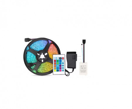 Banda LED RGB Multicolor cu Telecomanda, 5 metri lungime