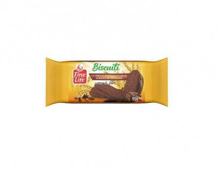 Biscuiti cu Cereale si bucati de Ciocolata Fine Life 50g