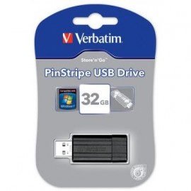Stick USB Verbatim PinStripe 32 GB (Negru)