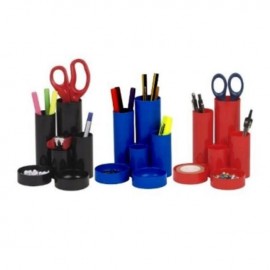 Suport FLARO de birou tubular cu 4 compartimente, diferite culori