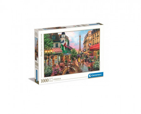 Puzzle Ilustrat CLEMENTONI-Flori in Paris, 1000 piese, 68 x 48 cm