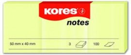 Notes Adeziv 3 x 40 x 50 mm Galben Pal 100 File Kores
