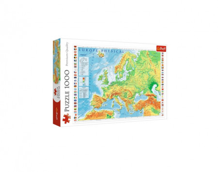 Puzzle Ilustrat TREFL- Harta Europei, 1000 piese, 68 x 48 cm