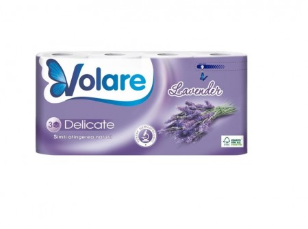 Hartie igienica 3 straturi Deluxe 8 role Volare Delicate