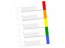 Index color din plastic 5 buc/set