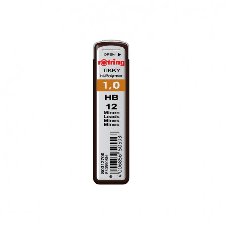 Mine creion mecanic Rotring, 1.0 mm , HB, 12 bucati/cutie
