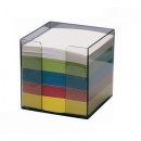 Cub notes hartie color 9 x 9 cm, 750 file + suport