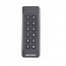Card reader Hikvision, DS-K1802EK; Reads EM card, with keypad; Card Reading Frequency: 125KHz; Processor: 32-bit; Reading Range: ≤50mm (≤ 1.97"); Supports Wiegand(W27/W35) protocol, Dust-proof, IP 65.