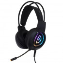 Casti Gaming cu fir si microfon, Spacer Phantom RGB, Negru