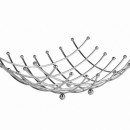 Cos Fructe Metalic Otel Cromat, 26 X 26 X 9 Cm