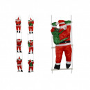 Decoratiune cu 3 Mos Craciun cu Scara si Led, 90 cm