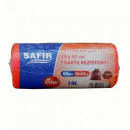 Saci menaj 18L, HDPE, 45 x 52 Safir, 50 buc/rola, Rosii