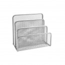 Suport metalic Mesh, pentru sortare scrisori, 3 compartimente, Argintiu