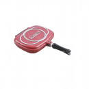 Tigaie grill dreptughiulara dubla Cooking by Heinner Easy Cook, aluminiu, 32 x 24 x 8 cm, Rosu