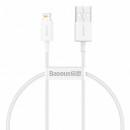 Cablu alimentare si date Baseus Superior, Fast Charging, USB la Lightning Iphone 2.4A, 1m, alb