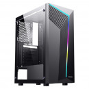 Carcasa Spacer Warrior gaming, Middle Tower, ATX, fara sursa, sticla securizata, banda LED RGB