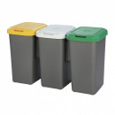 Cos gunoi modular 25 litri, colectare selectiva 3 parti