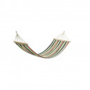 Hamac cu bara din lemn, Heinner 200x80 cm, maxim 120kg, verde & portocaliu