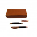 Set pix si roller metalic, accesorii aurite,cutie din piele ecologica Willgo