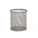 Suport instrumente de scris metalic rotund, Mesh Argintiu