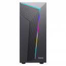 Carcasa Spacer Warrior gaming, Middle Tower, ATX, fara sursa, sticla securizata, banda LED RGB