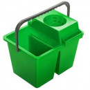 Galeata cu storcator si doua compartimente, 2 x 7 litri verde