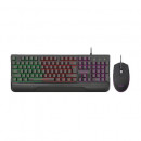Kit Gaming Spacer Invictus Tastatura Iluminare RGB rainbow si mouse optic 3200 dpi iluminare 7 culori