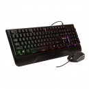 Kit Gaming SPACER INVICTUS , tastatura Iluminare RGB rainbow si mouse optic 3200 dpi iluminare 7 culori, negru