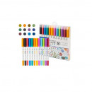 Liner Pigment Deli Inspira cu 2 capete 0.5/1 mm 12 culori/set