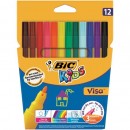 Markere Bic colorate lavabile Visa 12 /set