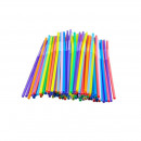 Paie plastic color flexibile ambalate individual 240 x 5 mm, 100buc/set