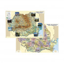 Plansa ROMANIA Fizica/ Administrativa A4, plastifiata