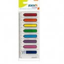 Stick index plastic transparent color 45 x 12 mm, 8 x 15 file/set, Stick"n - sageata - 8 culori neon