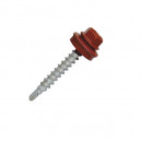 Surub autoforant pentru tabla, DIN 7504K-R + EPDM Ø14 - 4,8x35 ZA, Ral 3011 Rosu, 250 buc/cutie