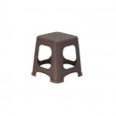 Taburet tip rattan maro, plastic, 33 cm inaltime