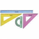Set geometrie mare, rigla 30cm, raportor, echer 13cm /19cm, DONAU - culori asortate