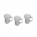 Cana model struguri din sticla transparenta 200 ml, 3buc/set
