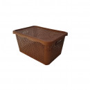 Cos pentru rufe cu capac, model ratan, 52x34x22,5 cm, 40 litri