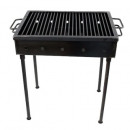 Gratar metalic pe carbuni, cu picioare detasabile, tabla 2mm, dimensiune 50 x 35cm