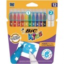 Markere colorate lavabile Colour&Erase 12 buc/set