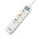 Prelungitor Spacer 4.5 m cu 3 prize Schuko + Type-C x 1, USB x 1, cablu 3.1A, 16 A, max. 3500W